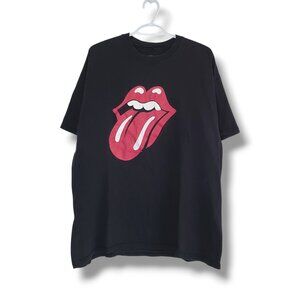 Vintage The Rolling Stones Tongue Graphic Shirt Black Size XL